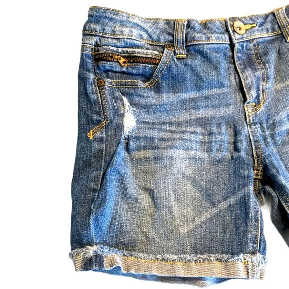 JUSTICE 12.5 Distressed Blue Jean Denim Shorts